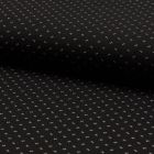 Tissu Bengaline  Petit nœud papillon blanc sur fond Noir - Par 10 cm