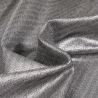Tissu Jersey Milano Chevrons métallisés argent sur fond Noir