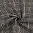 Tissu Bengaline Carreaux Fina ocre sur fond Gris
