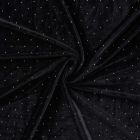 Tissu Jersey Velours Lunaria strass Dorés sur fond Noir