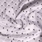 Tissu Coton imprimé Arty Ecailles Argentées sur fond Blanc - Par 10 cm