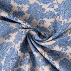 Tissu Toile Polycoton Les indiennes bleues sur fond Naturel