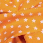 Tissu Coton imprimé Etoiles blanches sur fond Jaune - Par 10 cm