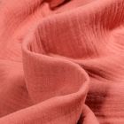 Tissu Double gaze de coton uni Pêche