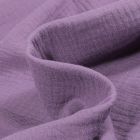 Tissu Double gaze de coton uni Mauve