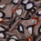 Tissu Jersey Milano Pois destructurés bicolores sur fond Taupe - Par 10 cm