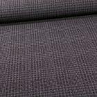 Tissu Bengaline Pied de poule sur fond Gris anthracite - Par 10 cm