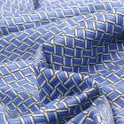 Tissu Maille Jacquard Zig zag sur fond Bleu