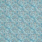 Tissu Coton imprimé Lizzie sur fond Bleu pétrole