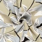 Tissu Coton satiné extensible Florisca sur fond Beige