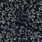 Tissu Coton extensible Pissenlit mode sur fond Bleu marine