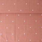Tissu Popeline de Coton cœurs Anna sur fond Terracotta