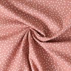 Tissu Popeline de Coton  pois Yena sur fond Terracotta