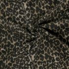 Tissu Jacquard toucher laine Eris léopard Noir sur fond Beige sable
