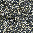 Tissu jersey Milano maille lourde Ponte di Roma Fleuris sur fond Bleu marine