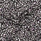 Tissu jersey Milano maille lourde Ponte di Roma Fleuris sur fond Noir