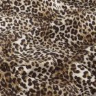 Tissu Sweat léger French Terry Alya extensible léopard Brun et Noir sur fond Beige sable
