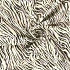 Tissu Viscose satiné Hermine zébré Noir et Gris sur fond Ivoire