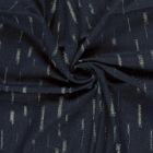 Tissu Jean Denim déchirures fils multicolore sur fond Bleu marine