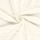 Tissu Viscose Lin chaine et trame Alice broderie fleurs sur fond Blanc cassé