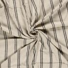 Tissu Lin Viscose Gustave rayures double sur fond Beige