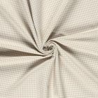 Tissu Bengaline de Viscose Mini Vichy blanc sur fond Ecru