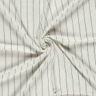 Tissu Lin Viscose Louis rayures fines sur fond Blanc cassé