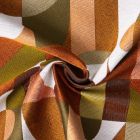 Tissu Jacquard Psychédélique sur fond Bronze