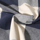 Toile de Coton  Big Celestin Indigo sur fond Blanc cassé