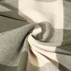 Toile de Coton  Big Celestin Kaki sur fond Blanc cassé