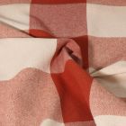 Toile de Coton  Big Celestin  Rouge sur fond Blanc cassé