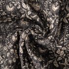 Tissu Coton Matelassé indien Block print Indien Delhi sur fond Noir