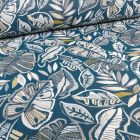 Tissu Jacquard Grenadine sur fond Bleu pétrole