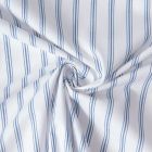 Tissu Coton imprimé Arty rayures Bleu ciel sur fond Blanc