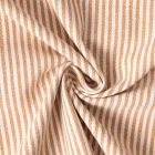 Tissu Coton d'ameublement Simone rayé Ocre sur fond Ecru