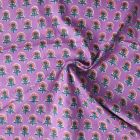 Tissu Voile de Coton Taj Mahal fleurs Oranges sur fond Violet