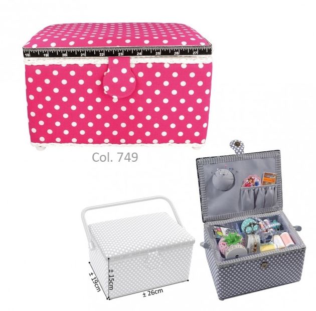 Boîte De Rangement Couture Pratique - Organisateur Portable Pour Fils, Aiguilles Et Accessoires De Couture (Noir/Violet)