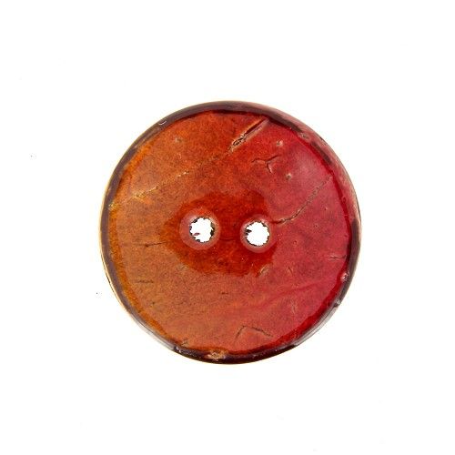 Bouton Ancien De Mercerie - Rouge Et Blanc Dentelé, En Résine - Occasion (lot De 1 à 10 Pièces)