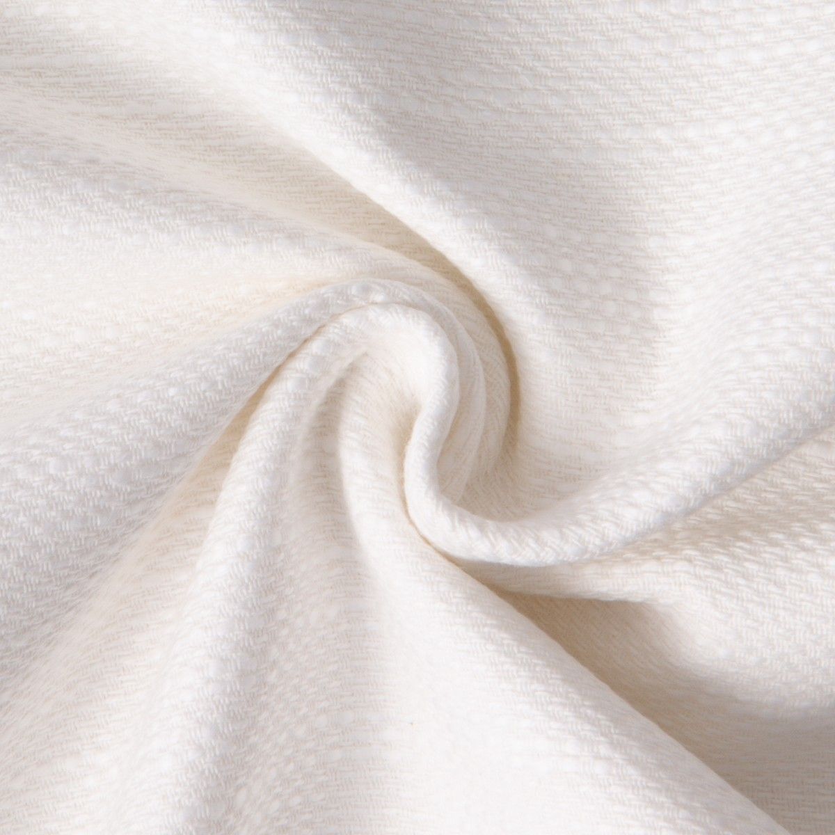 Tissu Jacquard Coton épais uni Blanc - Par 10 cm