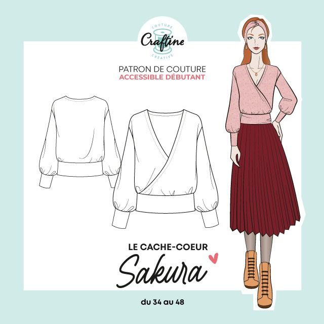 Patron Chemisier Cache Coeur Femme Patron Craftine Cache-coeur Sakura