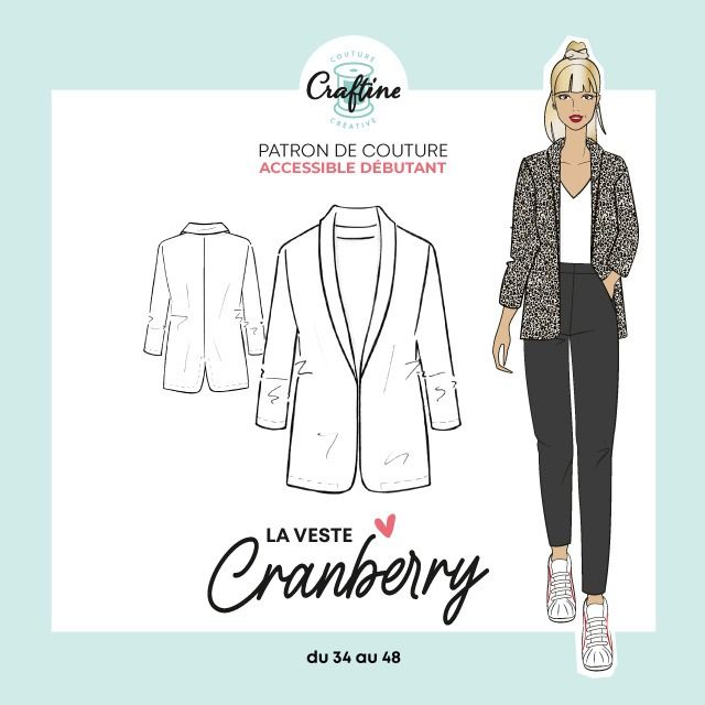 Patron Veste Cranberry Patrons de couture Craftine