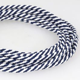 Vente Cordon homme en cuir tressé noir et bleu avec attache aimantée