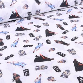 Tissu Star Wars Coton - Logo Rebelle Sur Fond Bleu - Fat Quarter 18x21 Pouces - Pour Couture, Masques, Quilting