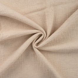 Tissu Ramie Lin Uni Beige Naturel - 80% Ramie 20% Coton, Laize 138 Cm, Vendu Au 50 Cm