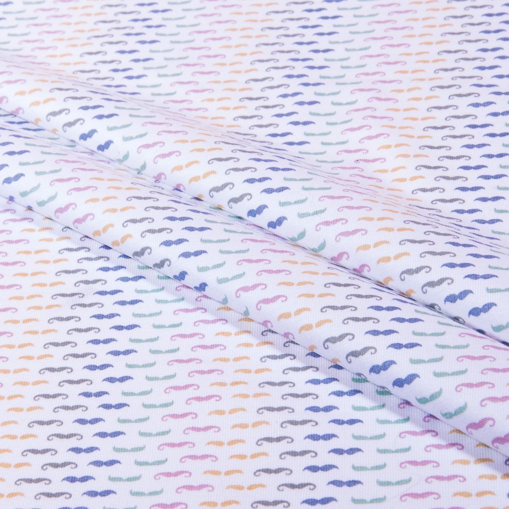 Tissu Jersey Christel G Design Les Moustaches de Mr Hibou