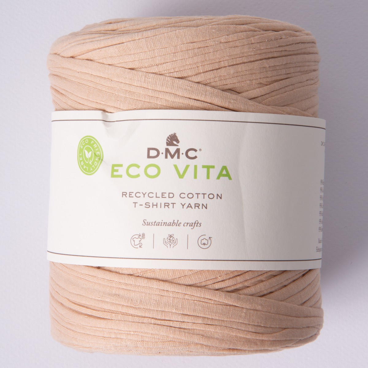 Fil DMC coton recyclé Eco Vita - Tape Yarn - 02 - Noir - 250 g - 120 m