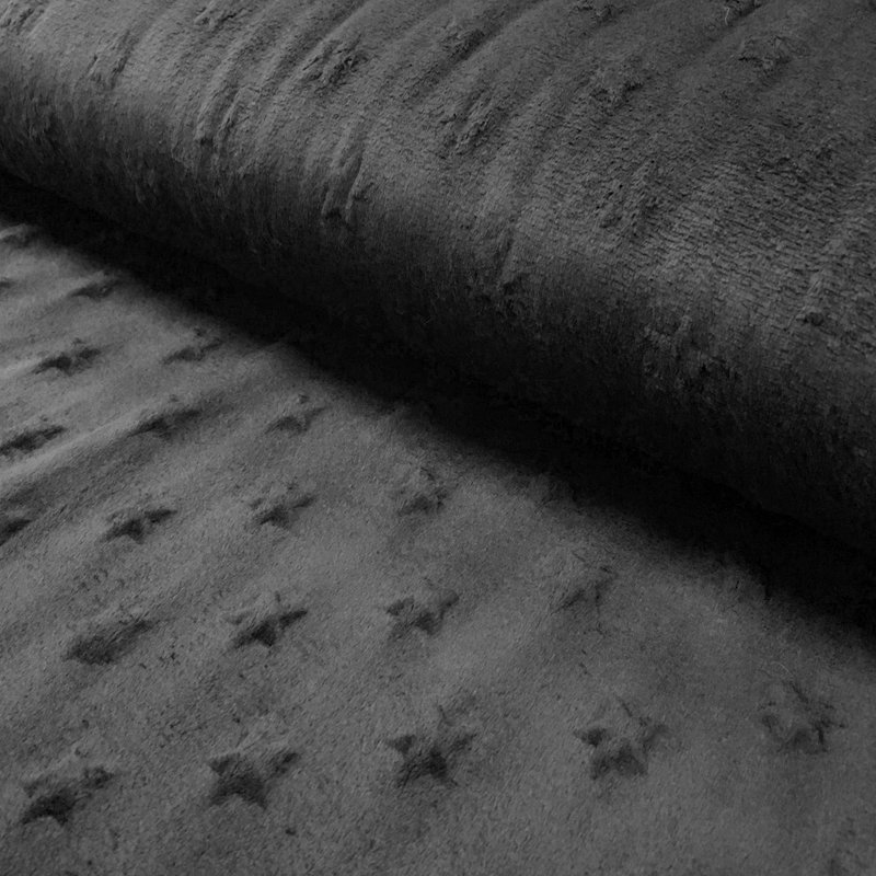 Tissu Minky Ultra doux Etoiles Noir