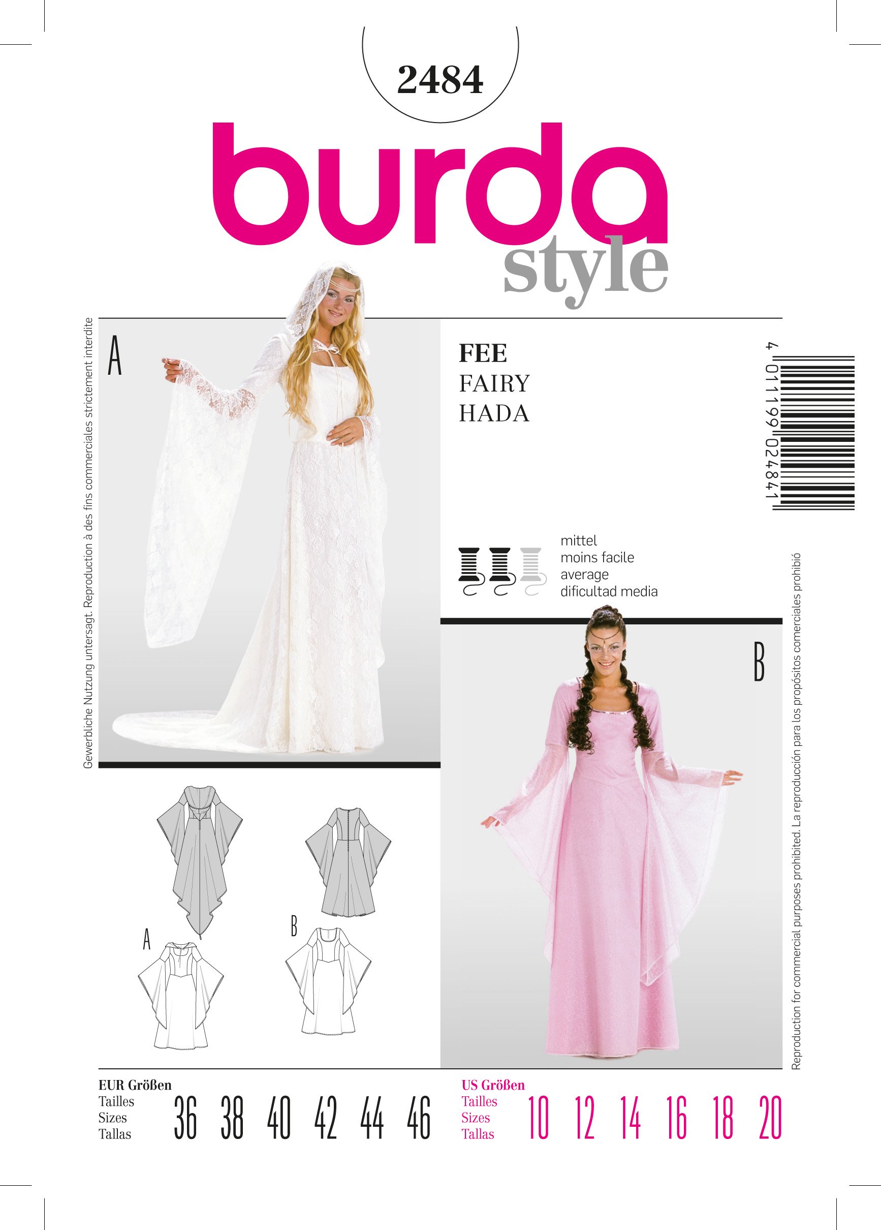 Patron Burda 2484 Fée