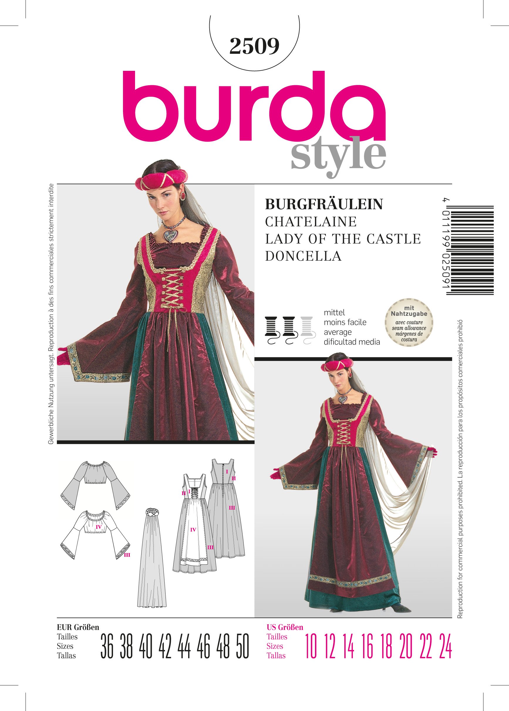 Patron Burda 2509 Châtelaine