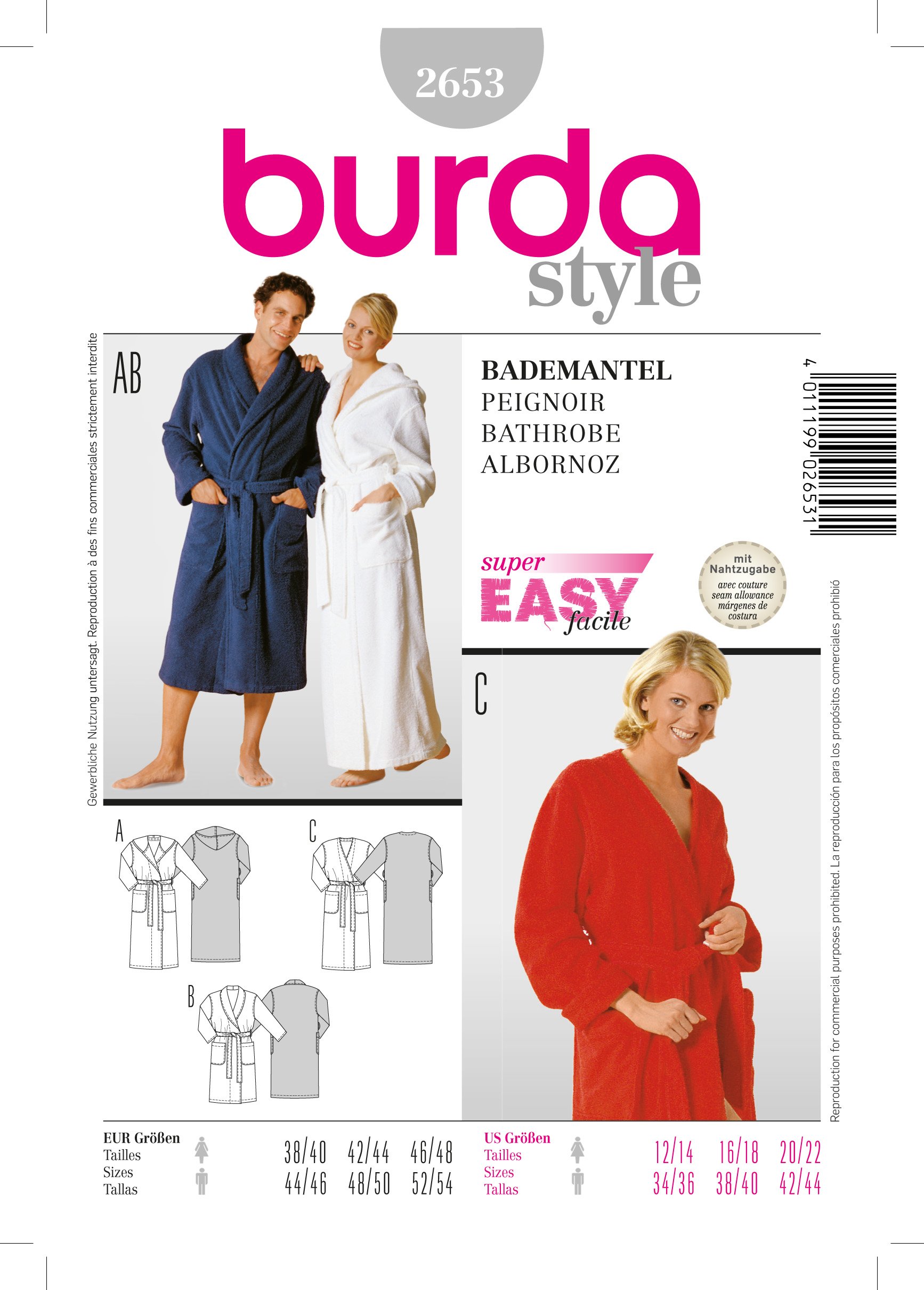 Patron Burda 2653 Peignoir
